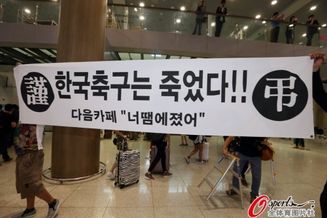 高清图-韩国国家队抵达仁川球迷机场讥讽球队