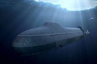 新核潜艇模型亮相展览